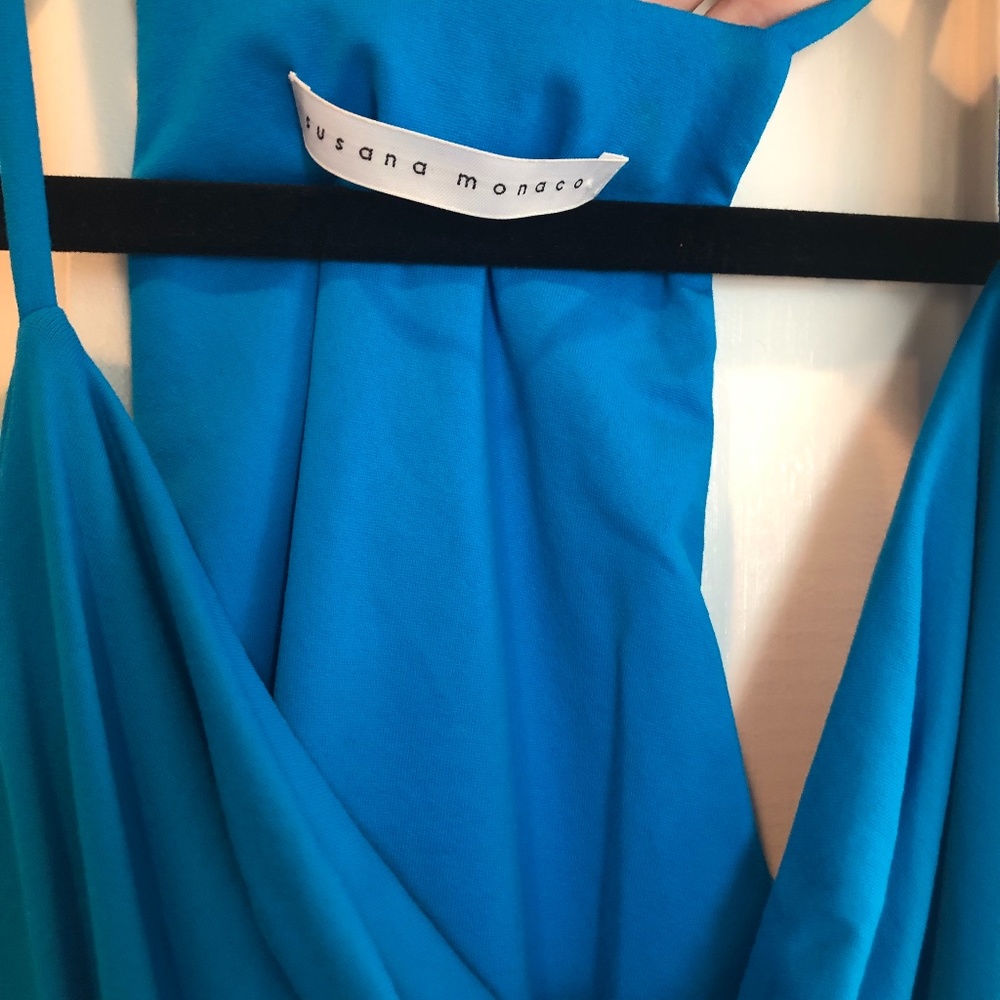 Susana monaco blue cowl neck tank